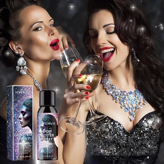 Body Glitter Spray, Glitter Spray for Hair, Body & Clothes | Quick-Drying, Long-Lasting Sparkle | Perfect for Festivals, Christmas, Parties & Cosplay- 1 Pack (Silver, 120ml-A)