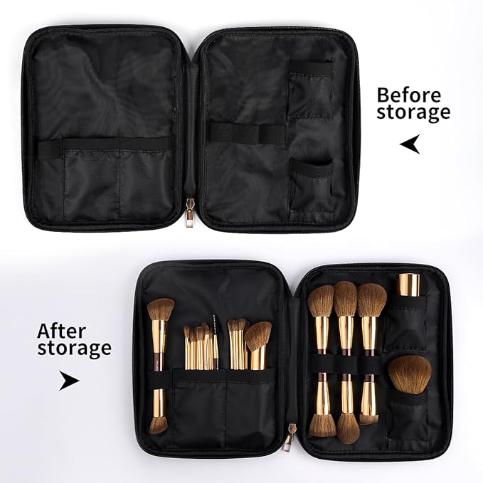 MAANGE 20 PCS Makeup Brush Set, Double-ended Kabuki Brush Foundation Contour Brush for Liquid Powder Concealer Eye Shadows Cream Cosmetics Blending Blush Face Makeup Tools with Case (Coffee Gold)