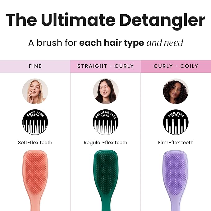Tangle Teezer Ultimate Detangler Brush for Wet & Dry Hair, Eliminates Knots & Reduces Breakage for All Hair Types, Amazon Exclusive Emerald Green