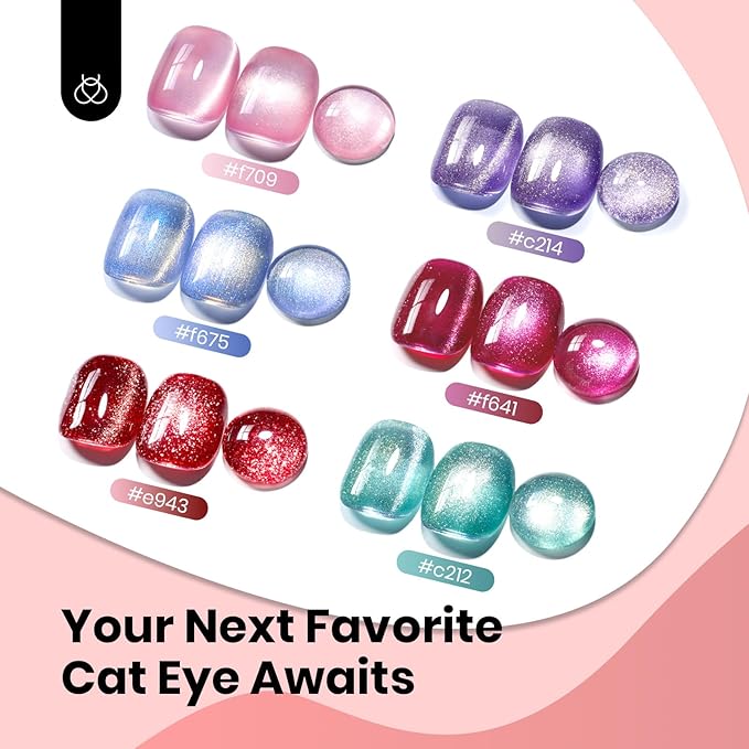 beetles Gel Polish Ruby Red Cat Eye Gel Nail Polish - 15ML Red Glitter Gel Polish Fall Nail Gel Magnetic Shimmer Effect Soak Off UV French Nail Art Design Salon DIY Manicure Gifts for Wome