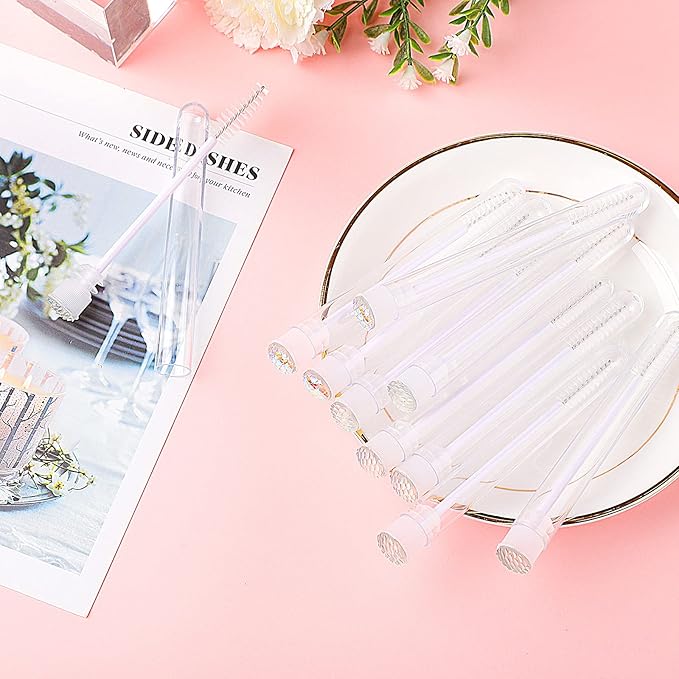 20pcs Eyelash brush Lash Wand Makeup tool Eyelash Extension supplies Cleaning brush Diamond Mascara scale white