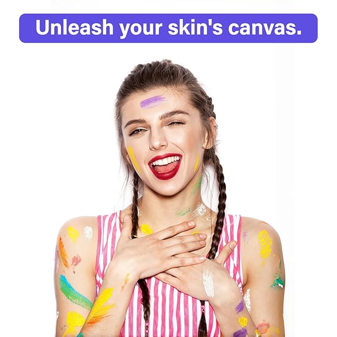 10 Colors Face Body Paint Set, Water Based Body Paint for Adults & Kids, Washable Face Paint Kit with Brushes & Sponges, Non-Toxic Face Painting for Halloween Party Cosplay Stage Makeup