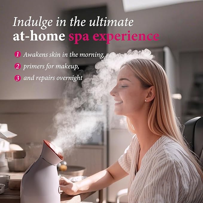 Colorfarm Facial Steamer Nano Ionic: Face Steamer Deep Cleaning Unclogs Pores - Humidifier Hot Mist Home Sauna Spa for Women Men Sinuses Moisturizing