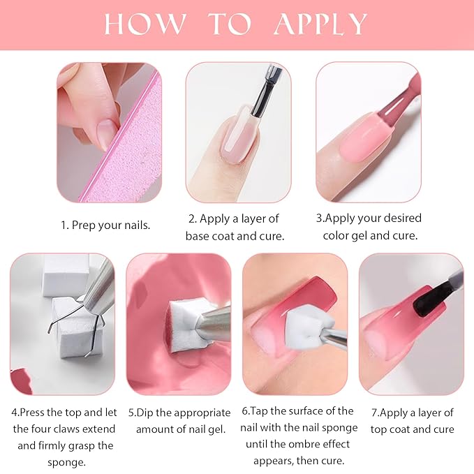 Gradient Painting Gel, 9 Colors Ombre Gel Nail Polish Almond Nude Cream Grey for Pigment Pat Kit Aura Nails French Manicure Soak Off UV Home Salon Monet's Garden