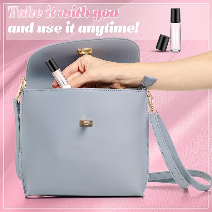 Sumind 150 Pcs Essential Oil Roller Bottles 10 ml Glass Empty Roll on Bottles with Stainless Steel Balls Leak Proof with 5 Funnel for Travel Essential Oil(Clear)