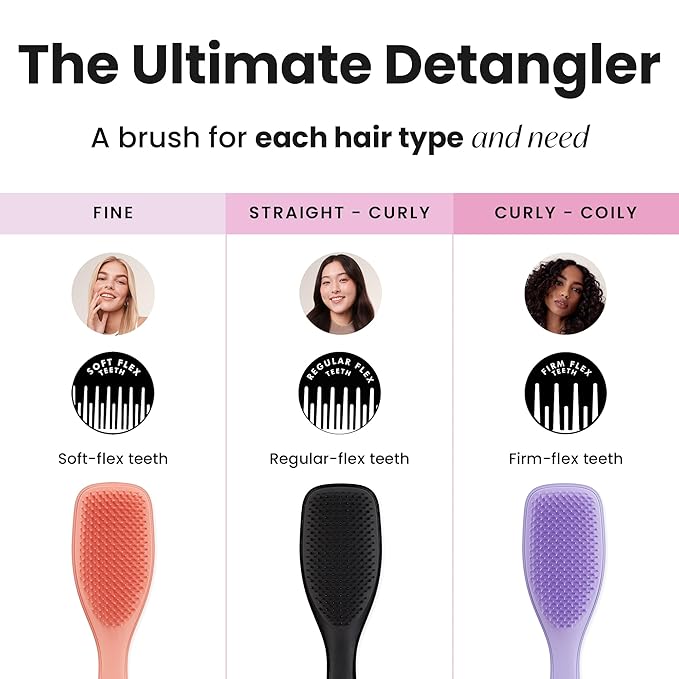 Tangle Teezer Ultimate Detangler Brush for Wet & Dry Hair, Eliminates Knots & Reduces Breakage for All Hair Types, Liquorice Black