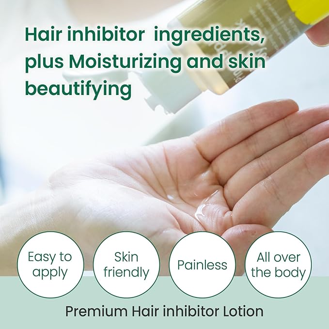 Hair Removal Cream (8.1 OZ / 230g) and Premium Hair Minimizing Lotion (3.52 FL. OZ / 100mL) with Pineapple and Soymilk for Sensitive Skin, Made in Japan