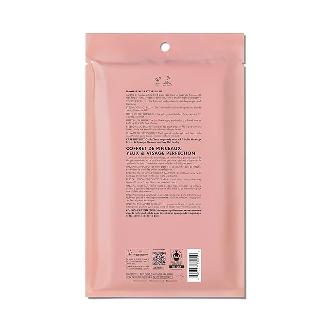 e.l.f. Flawless Face Kit, 6-Piece Brush Collection, Brushes For Face, Eyes & Brows, Vegan & Cruelty-Free