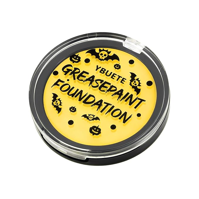 Yellow Cream Face Body Painting Foundation, Professional Full-coverage Oil Based Yellow Face Paint Halloween SFX for Clown Skeleton Lion Tiger Adult Costume Party & Stage Performance