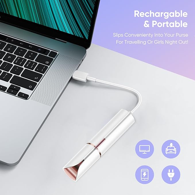 Facial Hair Removal for Women, Electric Painless Rechargeable Facial Hair Remover for Face, Lip, Chin