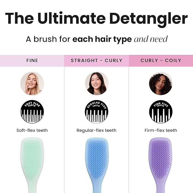 Tangle Teezer Ultimate Detangler Brush for Wet & Dry Hair, Eliminates Knots & Reduces Breakage for All Hair Types, Denim Blues