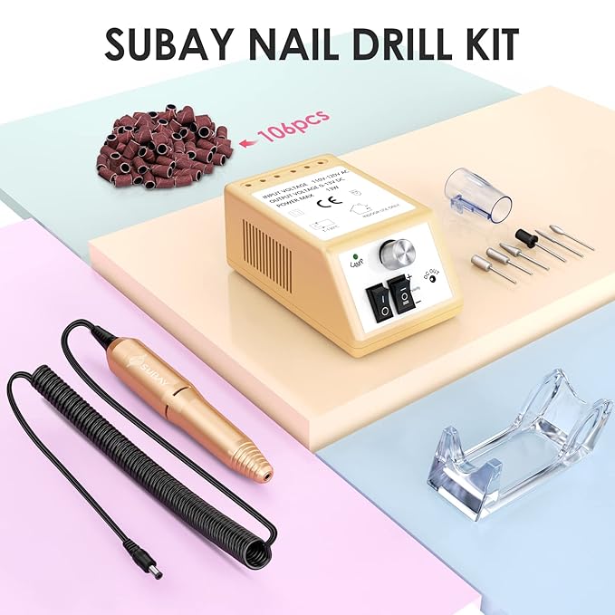 Subway Professional Nail Drill Machine - Electric File for Acrylic and Gel Nails, 20000RPM - Manicure Pedicure Tools for Professionals and Beginners