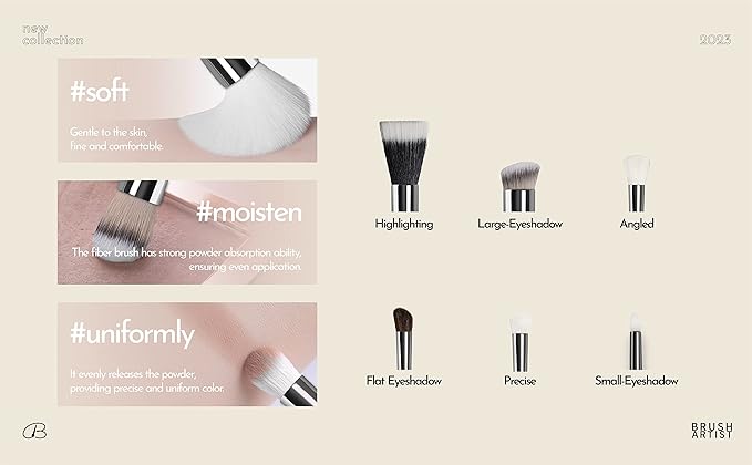 12Pcs Premium Synthetic Soft Dense Fiber Makeup Brush Set with Case - Face, Blush, Contour, Eyeshadow Brushes - Black