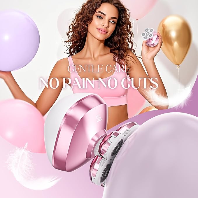 Electric Razors for Women Legs, Flawless Electric Shaver for Women, 2 in 1 Rechargeable Women's Bikini Trimmer for Public and Armpits (Pink)