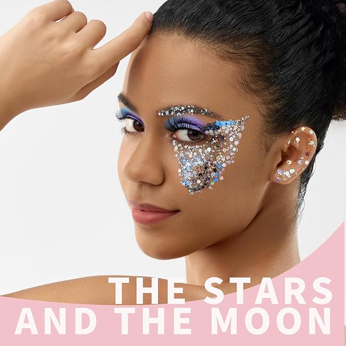 FANDAMEI Body Glitter Kit - 8 Colors 8 ml/Jar for Glitter Makeup, Face Hair Glitter for Kids&Women, Halloween Mermaid Rave, Hair Sparkles