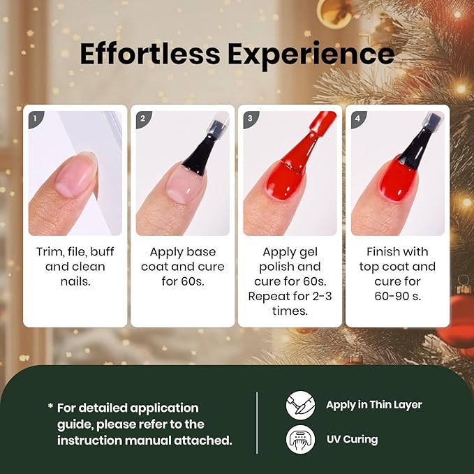 Beetles Christmas Gel Nail Polish – Red Reign Glitter Gel Polish, 15ml Soak Off UV LED Sparkling Holiday Nail Color, Long Lasting Glossy Manicure for Christmas Nail Art and DIY