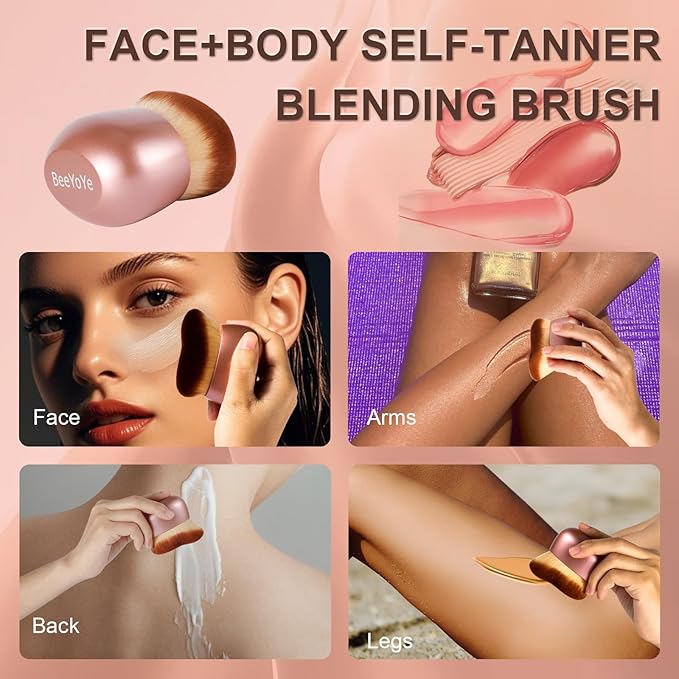 Extra Large Body Makeup Brush for Self Tanner,75mm Wide-headed Body Coverage Applicator for Tattoo Cover up Makeup, Oval Face Leg Makeup &Body Bronzer Brush,Kabuki Blending Brush for Tanning Lotion