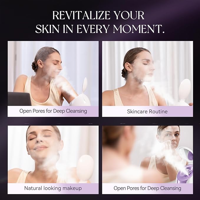 ANLAN Facial Steamer, High-Speed Nano steam, Deep Cleansing, Pore Care, Repairs and Strengthens Skin's Foundation, Facial Humidifier, Home Facial spa, Hydrating Moisturizing, Sensitive Dry Skin spa