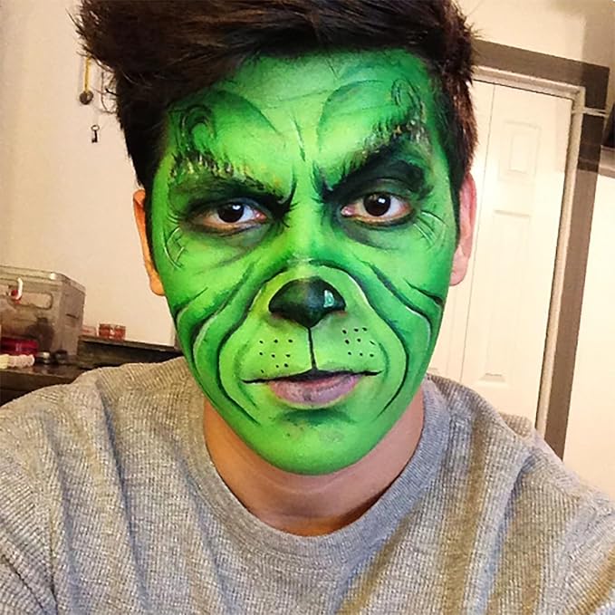 Mysense Light Green Face Body Hair Paint Stick,St Patricks Day Outfit Accessories,Water Based Washable Temporary Hair Color,Cream Body Paint for Halloween Gamora Witch Costume Cosplay Makeup,0.5oz