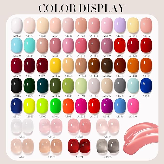 Double Rhythm 0.50 OZ Gel Polish Hema Free Same Color Same Bottle Golden Round Translucent Neutral Natural Milky 15 ML Jelly UV Polish Art DIY at Home (Brown-C1444)