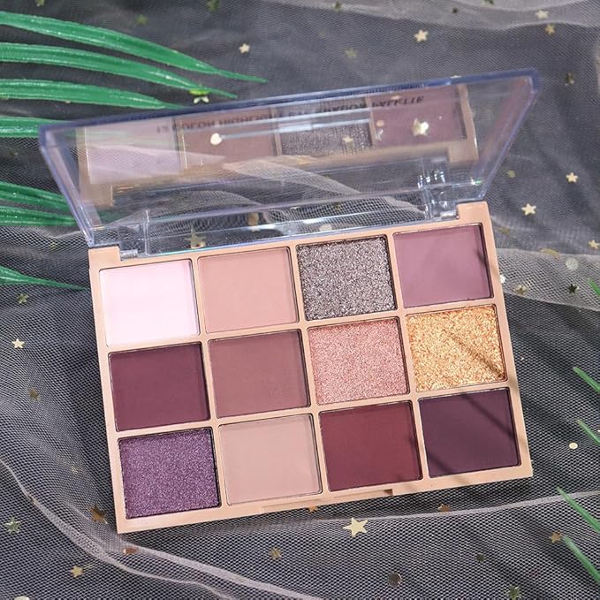 Neutral Smokey Eye Shadow Palette,Nude Mauve Rose Gold Cream Eyeshadow Palette,Make Up Pallets for Women Natural Eyeshadow for Eyes Long Lasting Naturing-Looking