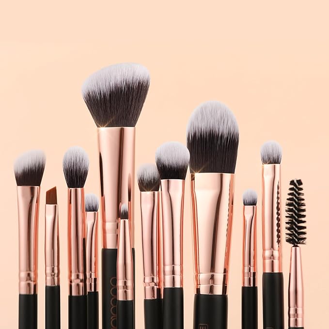 Docolor Double Sided Makeup Brushes, 6Pcs Double Ended Eyeshadow Brush Set Professional Eye Makeup Brushes Set Foundation Eyeshadow Blending Eyebrow Travel Make Up Brushes Kits
