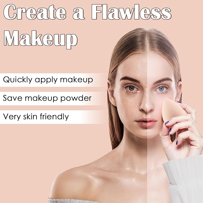 Makeup Brush Set, 52Pcs Makeup Tool Set Premium Synthetic Foundation Concealers Powder Eye Shadows Makeup Brushes Kit for for Beginner Professional, Beige