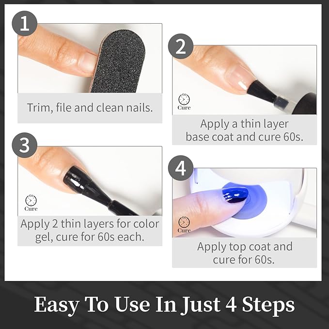 JODSONE 15ml Black Gel Nail Polish Gel Polish Black Soak Off Led Gel Polish Nail Art Manicure Salon Diy At Home