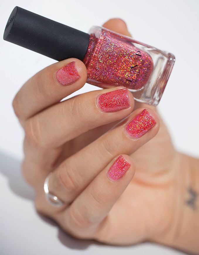 ILNP Sunkissed - Bright Watermelon Holographic Sheer Jelly Nail Polish