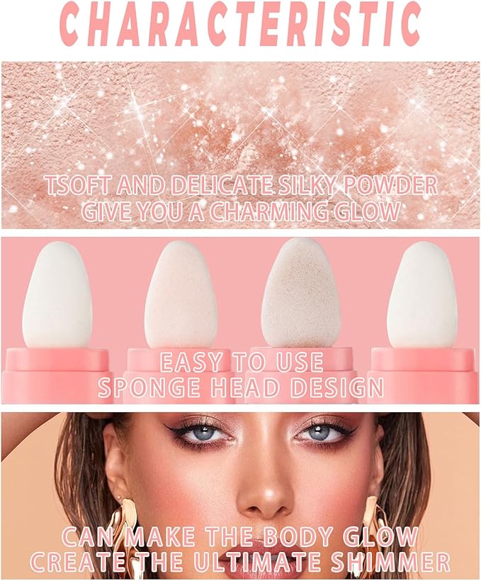 Hair and Body Glitter Powder, 2PCS Highlighter Glitter Makeup for Clothes, Festival Rave Prom Loose Sparkle Powder,Holographic Ultra Fine Resin Glitters for Crafts (Naked Pink+Champagne)