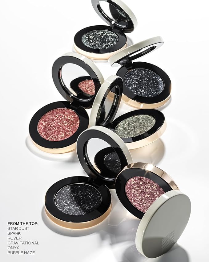 MAKE Beauty Multi-Chromatic Eye Shadow. Metal Reflecting Luminous Foil Finish Creamy, Buildable, Dimensional Long-wear, Crease-proof Powder Eyeshadow, Multichrome Shade - Purple Haze, Magenta