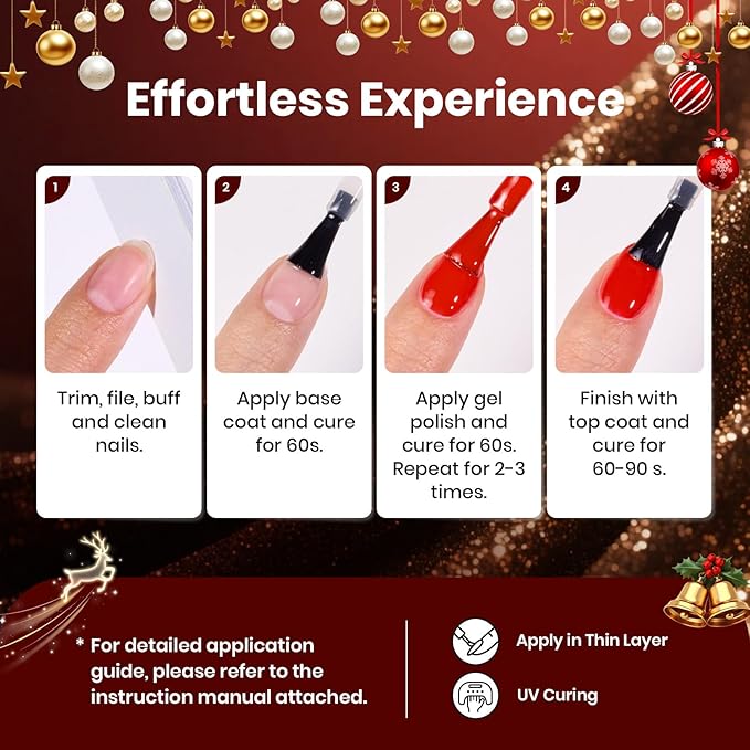 Beetles Glitter Gel Nail Polish Set – Vintage Luminary 6 Sparkling Colors Reflective Long-Lasting UV LED Soak Off Gel Holiday Party Nail Art Kit Gift for Women