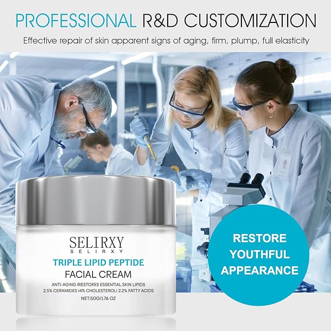 Nodfens Triple Lipid Peptide Cream for Anti-Aging, Restores & Repairs Mature Skin for Radiant, Smooth Complexion - Advanced Strength Recovery Face Moisturizer Cream