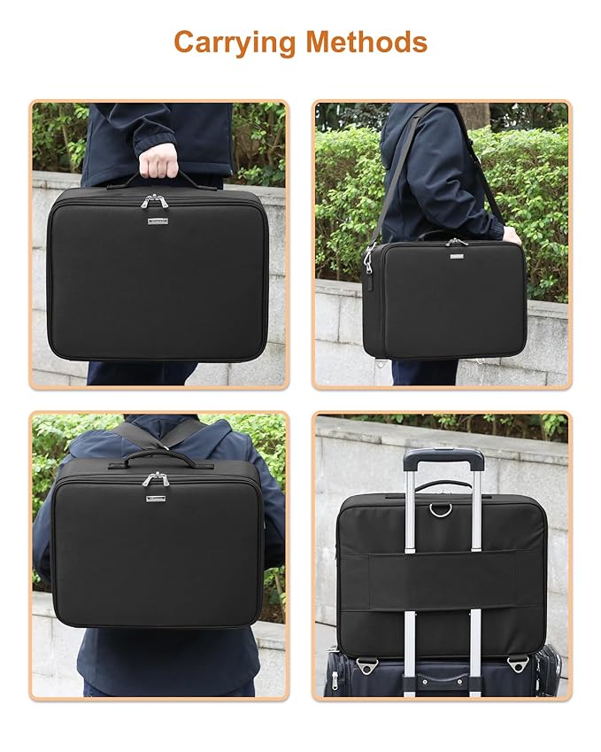 Relavel Extra Large Makeup Case with LED Mirror, Train Cosmetic Case with 4 Small Make Up Bag for Trip, Professional Makeup Organizer Storage with Detachable Dividers for Makeup Artists, Hairstylist