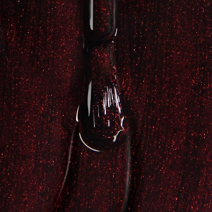 LONDONTOWN lakur Nail Polish - Chip-Resistant, Non-Toxic, Conditions & Hydrates Nails | Glittery Metallic Red Shimmer, Cockney Glam, .40 fl oz