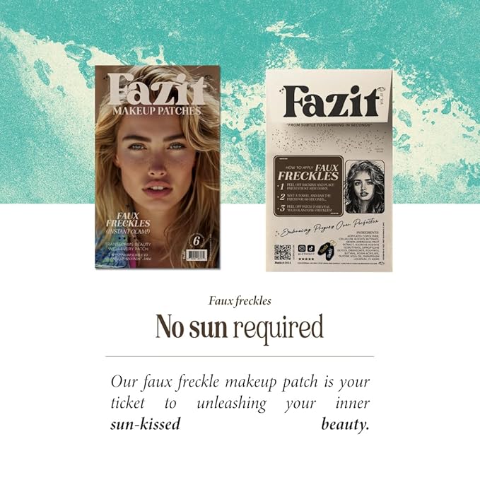 Fazit Makeup Patches - Face Makeup Patches - Beauty Face Makeup - Brown Fake Freckles - Waterproof Faux Freckles - Fazit Faux Freckle Patches - Temporary Face Freckles For Women - 6 count