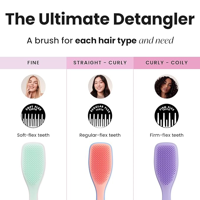 Tangle Teezer Ultimate Detangler Brush for Wet & Dry Hair, Eliminates Knots & Reduces Breakage for All Hair Types, Apricot Blaze
