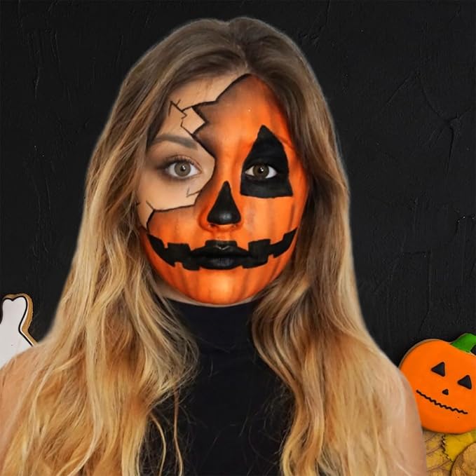 Mysense Orange Face Body Paint,Water Based Washable Face Paint,Non-toxic Cream Body Paint for Adults and Children Halloween Costume SFX Pumpkin Cosplay Makeup,0.6oz