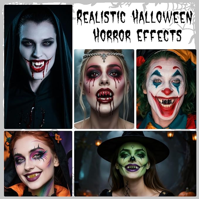 Professional Halloween Black Tooth Paint, Temporary Black Tooth Paint,Decayed Rotten Cruddy Missing Teeth Makeup, Perfect for Cosplay, Halloween Makeup, Theater, Costume Party