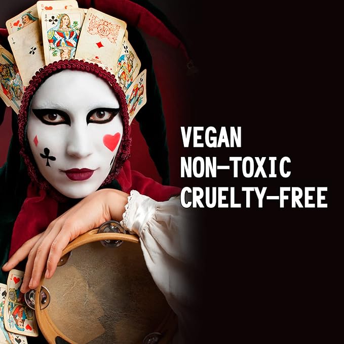 MEICOLY White Face Body Paint,30g/1.05oz Clown White Makeup,Halloween Washable Water Based Full Body Paint,Single Face Painting for Adults and Kids,Foundation SFX Joker Zombie Vampire Skeleton,White