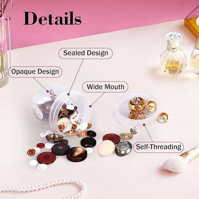 ASEVAT 6 Pack Airtight Plastic Jars, Leak-Proof Travel Size Jar | Refillable Cosmetic Containers for Creams, Lotions, TSA-Approved Clear Jars with Secure Lids (clear)