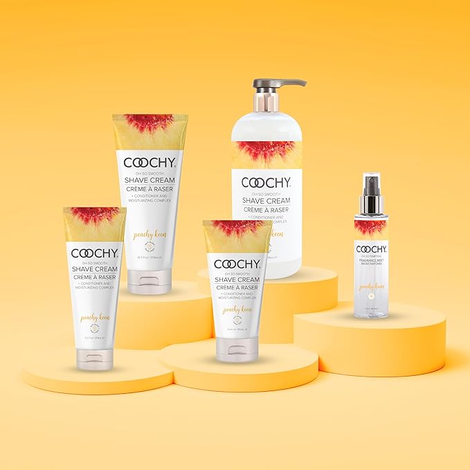Coochy Shave Cream - Moisturizing Shave Lotion - Gentle Intimate Shaving Cream - For Bikini Area, Underarms, Legs & More - Rash-Free, Hydrating Formula - Peachy Keen, 12.5 oz