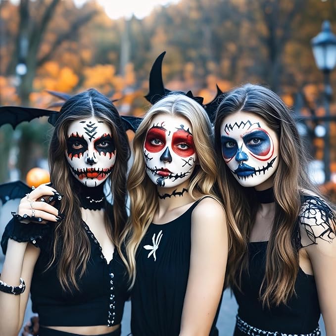 Black Cream-Blendable Face Paint Stick, Portable Eye Black Stick for Sports, Full-coverage Cream Face Paint for Halloween SFX Makeup Cosplay Joker Costume Parties