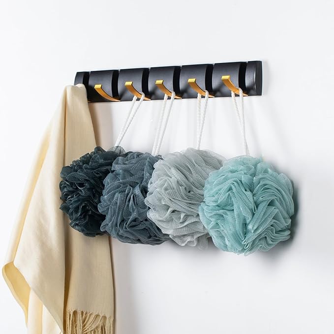 Loofah Sponge XXL-100g 4 Pack, Bath Sponge Soft Mesh Shower Puff Loofah for Men, Exfoliating Body Scrubber for Women, Shower Accessories (Blue Gray)