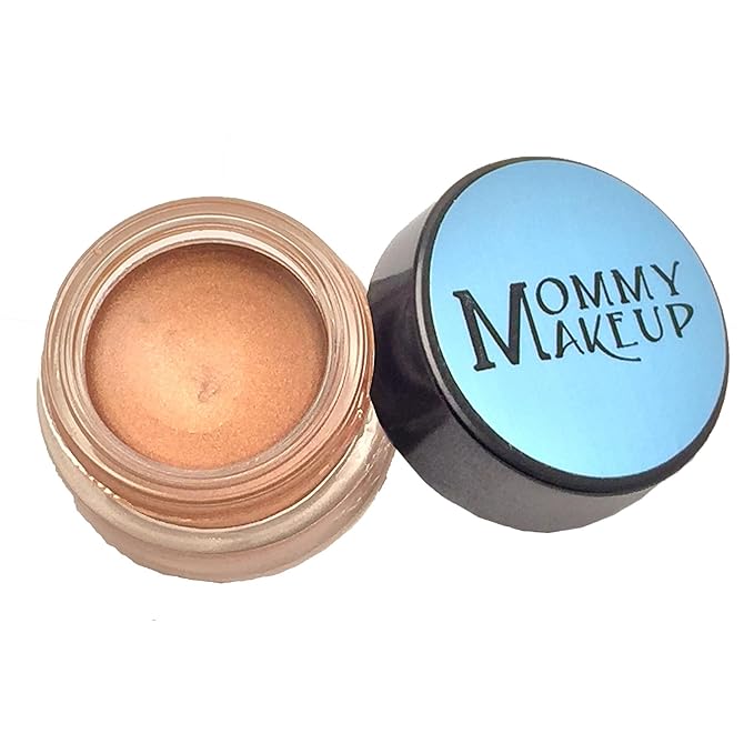 Mommy Makeup Any Wear Creme Eyeshadow - Waterproof, Crease-Proof, Long Lasting, High Pigment, Oil-free - Cream to Powder for Eyes, Cheeks & Lips (Golden Caramel)