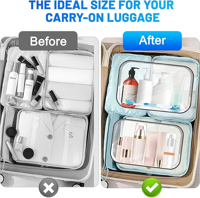 12 PCS Clear Makeup Bag for Women with Zipper, TSA Approved Toiletry Pouch, Cosmetic Bag Bulk for Travel Organizer Diaper, Toy, Gift (Black)