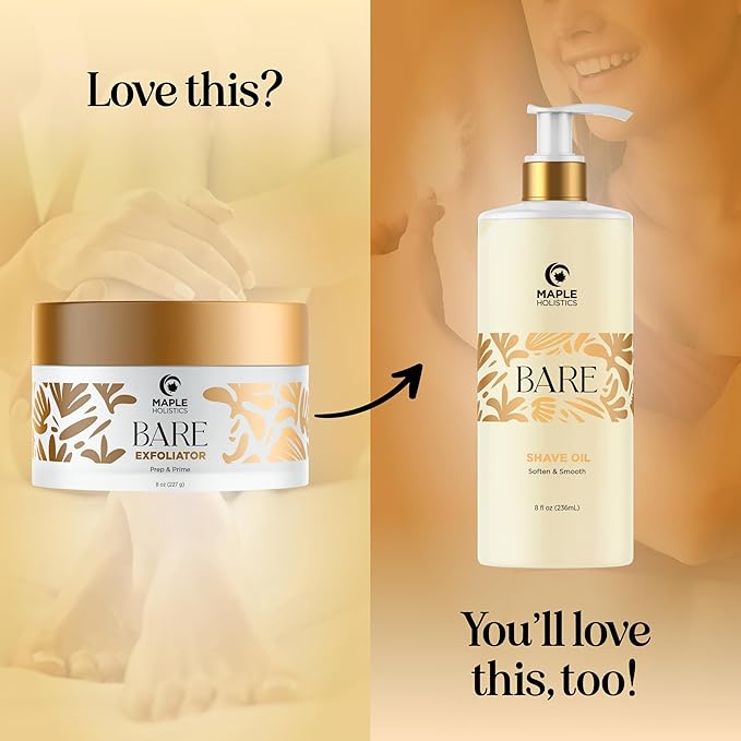 Bare Pre Shave Exfoliator for Women - Ingrown Hair Exfoliating Scrub for Bikini Area Legs & Underarms with Glycolic Acid & Volcanic Sand Exfoliants - Smoothing Bikini Area Exfoliator Pre Shave Scrub