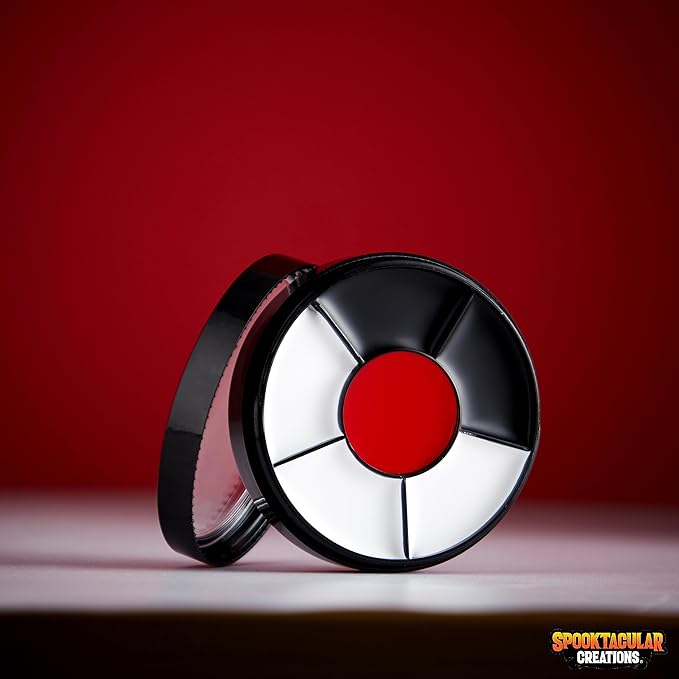 Spooktacular Creations Halloween Makeup Palette 3 Colors, Face Body Paint Makeup Wheel Waterproof Zombie Skeleton Cosplay Face Painting for Adult and Kids (0.35 Oz,White Black Red )