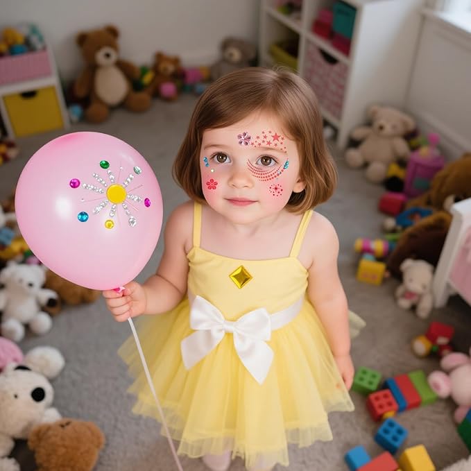 47 Pcs Face Paint Stencil Kit – 25 Sets Reusable Flowers Plants Sports Shapes Face Painting Templates with 265 Designs, Brushes, Sponges & Stickers – Body Makeup Stencils for Kids Halloween Party