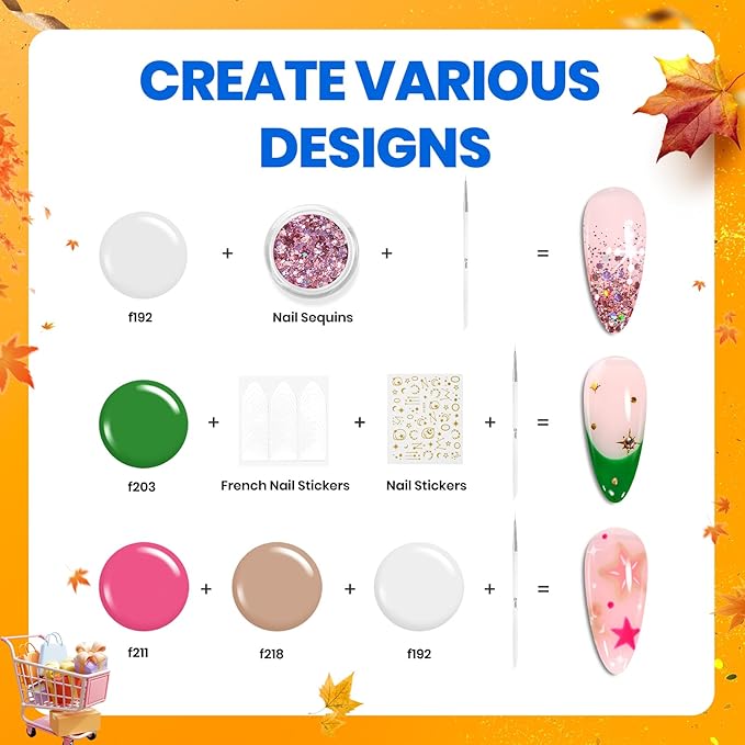 Beetles Gel Nail Polish Kit with U V Light - 32 Colors Nail Kit 55 Pcs Gel Polish Set Four Seasons Glow Pro Base & Matte Glossy Top Coat Nails Stuff Soak Off DIY Art Set Gifts for Women Teen Girls